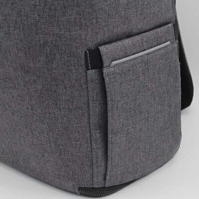 Close-up view of the pocket on the BrandCharger Marco Polo Toiletry Bag, showcasing its stylish and practical design.
