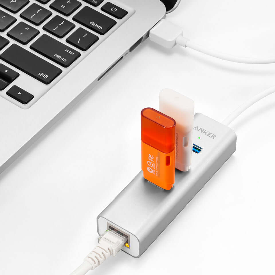 Anker Aluminum 3-Port USB 3.0 and Ethernet Hub Corporate Gifts Singapore