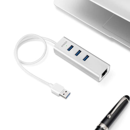 Anker Aluminum 3-Port USB 3.0 and Ethernet Hub Corporate Gifts Singapore