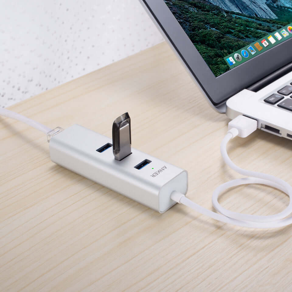 Anker Aluminum 3-Port USB 3.0 and Ethernet Hub Corporate Gifts Singapore