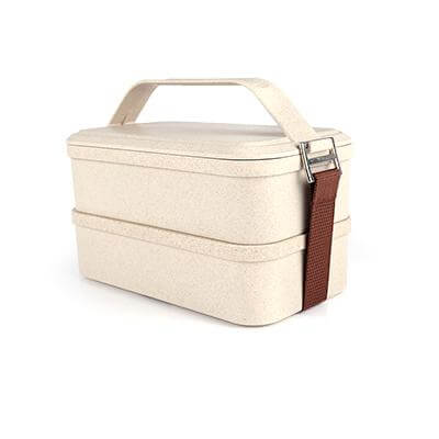 Husk Fiber 2 Tier Lunch Box with durable handle and practical design for sustainable lunch solutions.
