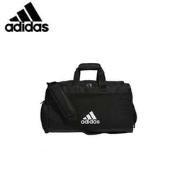 adidas Crestable Duffel Bag in black with white logo, ideal for travel and as a Corporate Gift Singapore.