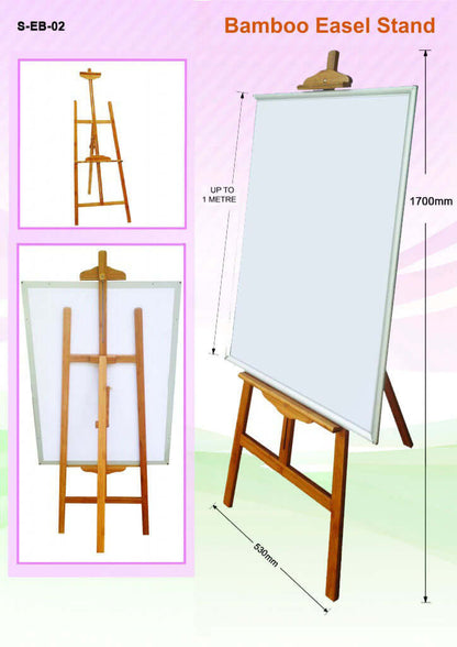 Bamboo Easel Stand showcasing adjustable design for posters, eco-friendly bamboo, perfect for corporate gift.