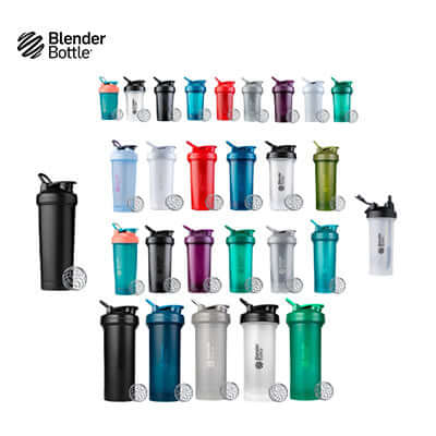 BlenderBottle Classic V2 Shaker Bottle in various colors for protein shakes and nutrition on-the-go.