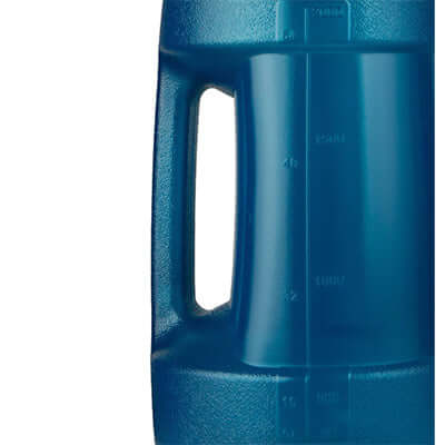 BlenderBottle Hydration Extra Large Koda 2.2L Water Jug handle and measurement markings for tracking hydration.