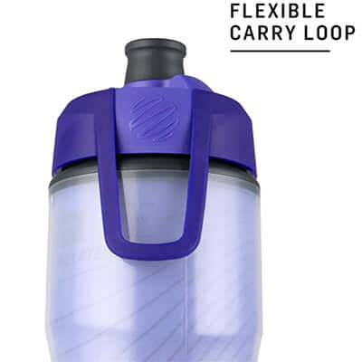 BlenderBottle Hydration Halex™ Insulated Squeeze Water Bottle with Straw 24oz showing flexible carry loop design