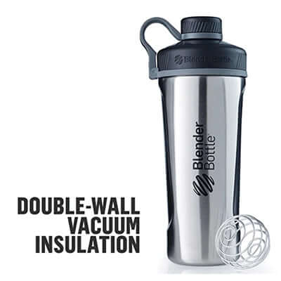 BlenderBottle Radian™ Insulated Stainless Steel Shaker Bottle with double-wall vacuum insulation for on-the-go mixing.