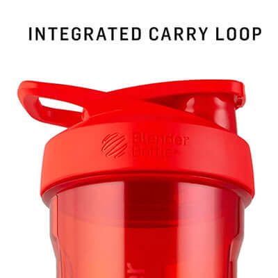 BlenderBottle Strada™ Tritan Shaker Bottle features an integrated carry loop for easy transport.