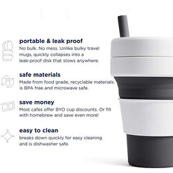 Eco-friendly Collapsible Cup with Straw Corporate Gifts Singapore
