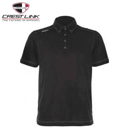 Crest Link Polo T-shirt Short Sleeve (80380717) in black, perfect for corporate gifts and casual wear.