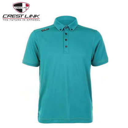 Crest Link Polo T-shirt Short Sleeve (80380717) in teal color, ideal corporate gift for casual or business settings.