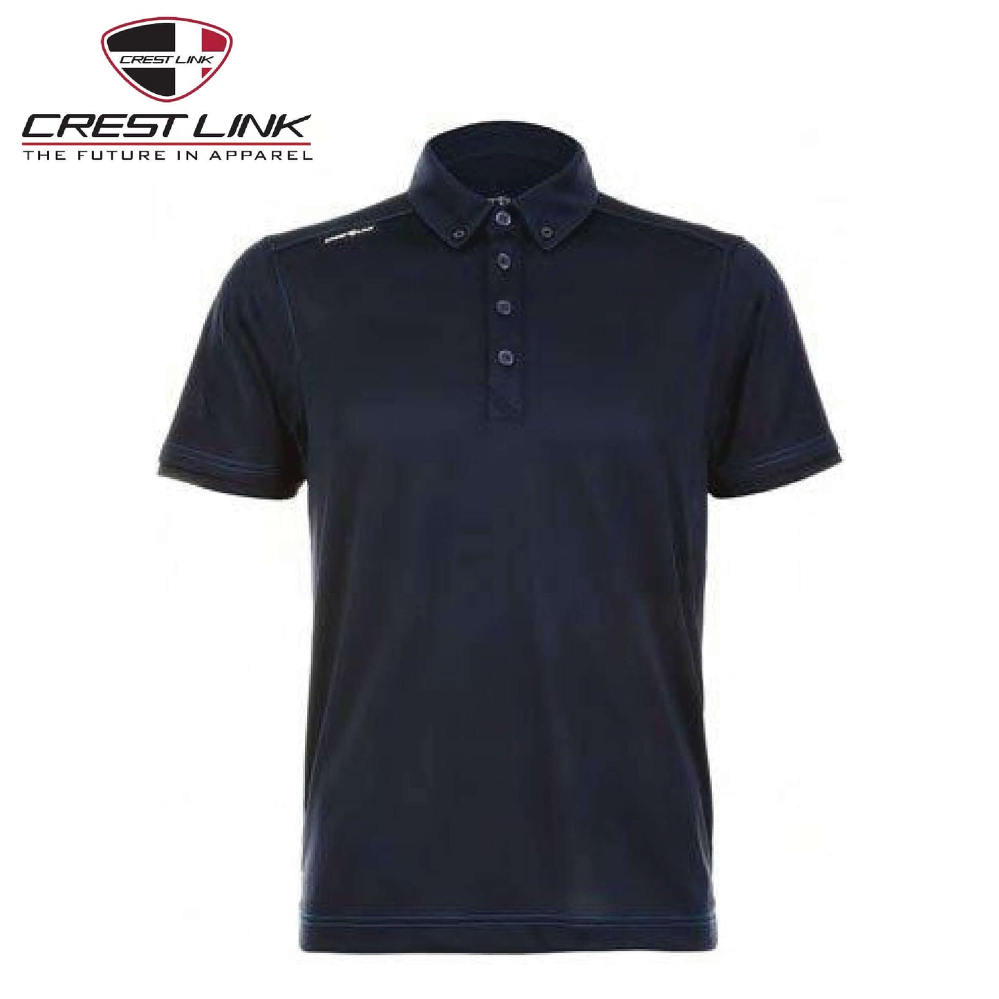 Crest Link Polo T-shirt Short Sleeve (80380717) in navy blue, perfect corporate gift for casual and corporate settings.