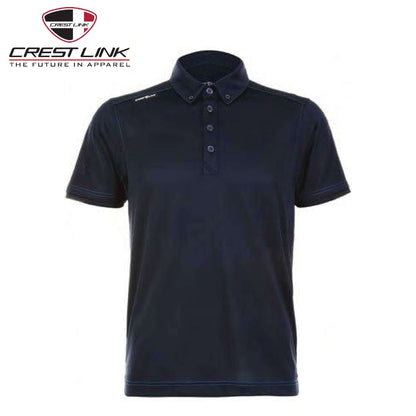Crest Link Polo T-shirt Short Sleeve (80380717) in navy blue, perfect corporate gift for casual and corporate settings.