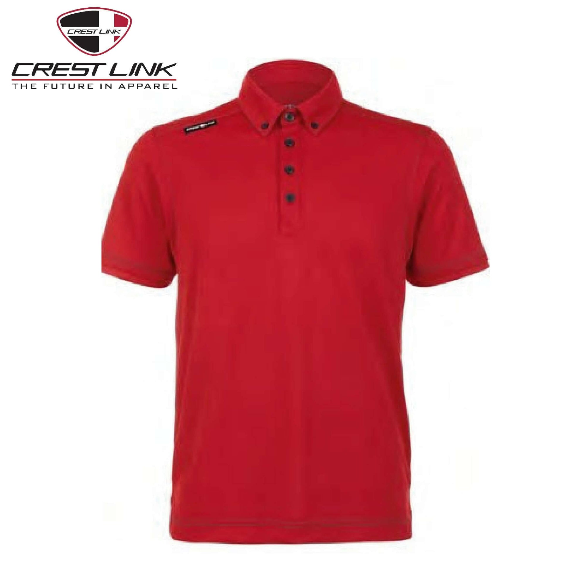 Crest Link Polo T-shirt Short Sleeve (80380717) in red, ideal corporate gift for casual and business settings.