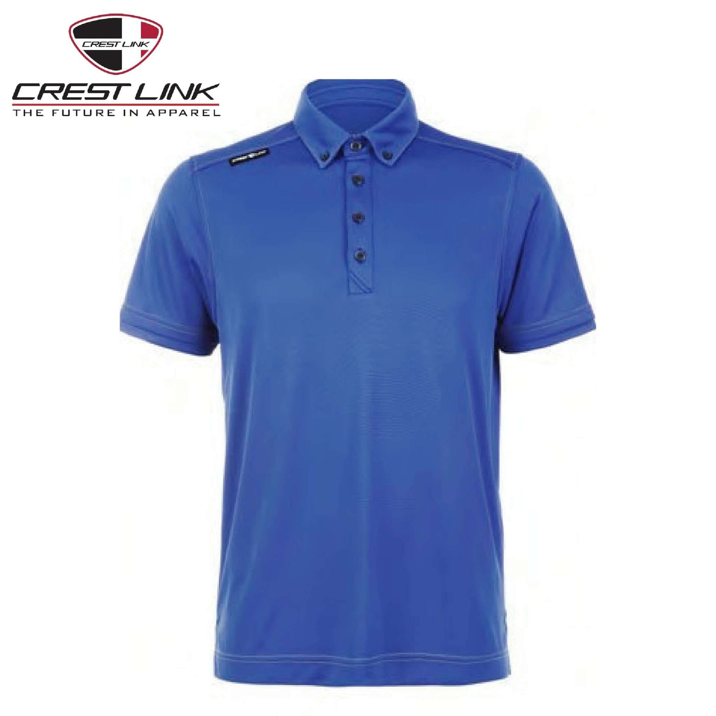 Crest Link Polo T-shirt Short Sleeve (80380717) in blue, stylish corporate gift option.