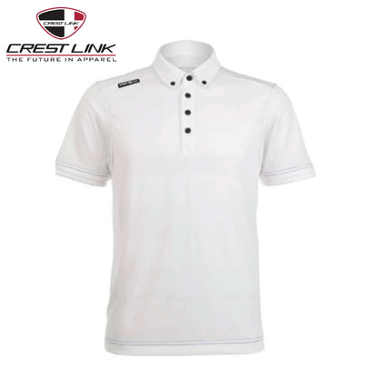 Crest Link Polo T-shirt Short Sleeve (80380717) in white, ideal corporate gift, stylish and comfortable design.