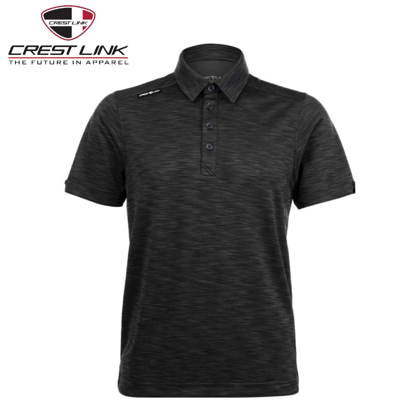 Crest Link Polo T-shirt Short Sleeve (80380896) in black, a stylish and comfortable choice for casual and corporate gift options.