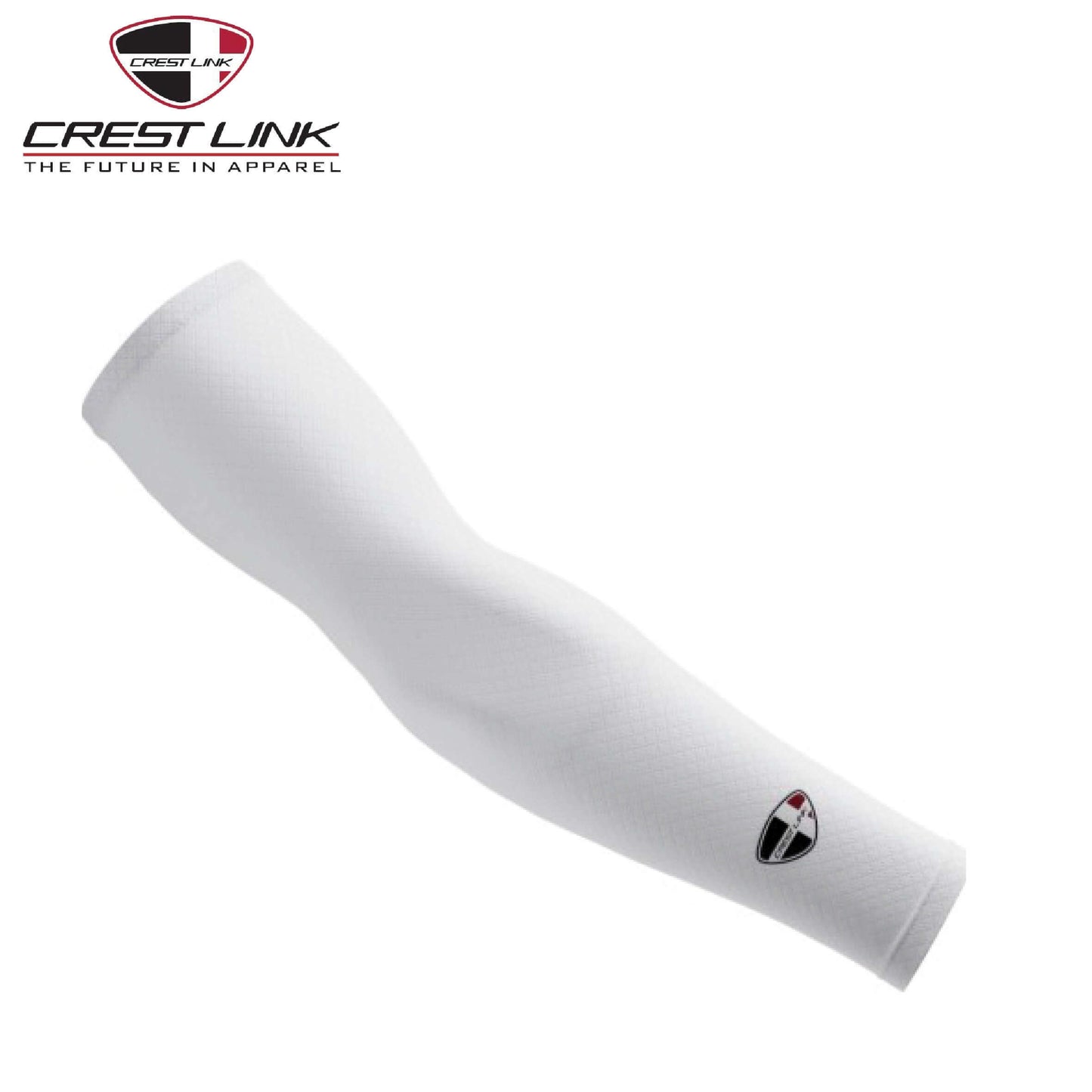 Crest Link ArmSock (89680867) in white, designed for UV protection and cooling comfort, ideal as a corporate gift.