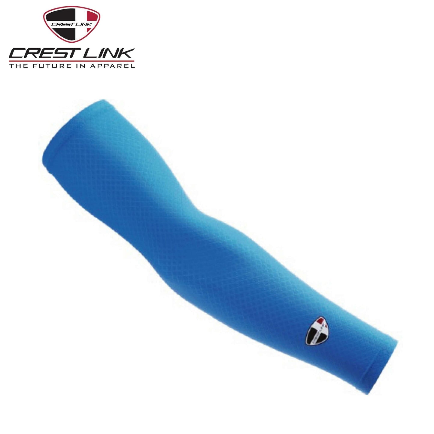 Crest Link ArmSock (89680867) in blue, featuring Micro-Dri fabric for UV protection and style.