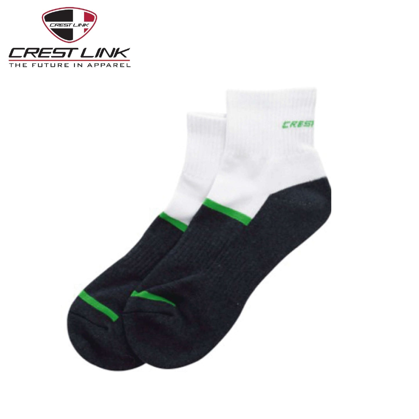 Crest Link Sock (89780698) in black and white, a durable corporate gift for everyday comfort and support.