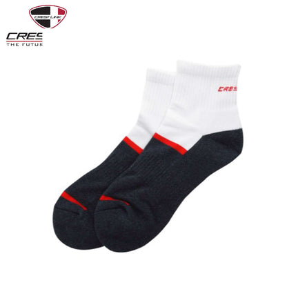 Crest Link Sock (89780698) medium length socks in black, gray, and red, ideal corporate gift for comfort and support.