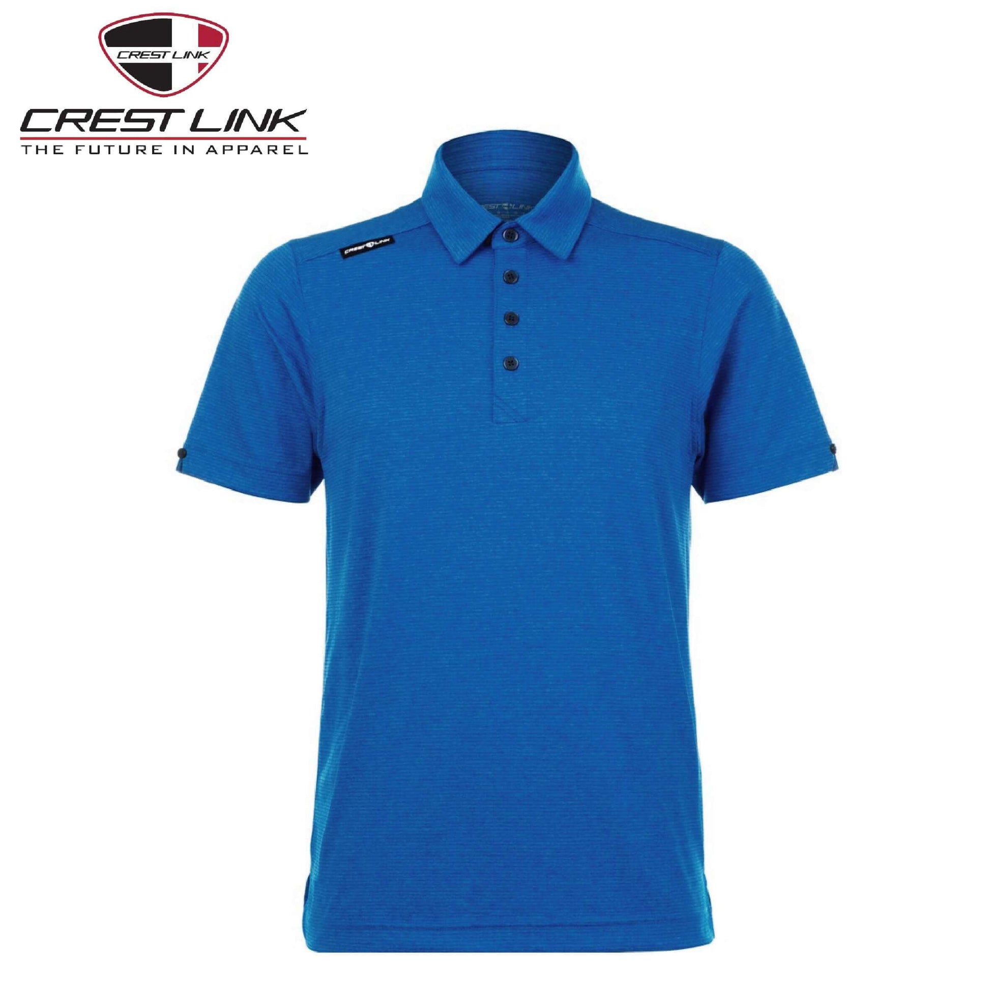 Crest Link Polo T-shirt Short Sleeve (80380766) in blue color, perfect for corporate gift and casual outings.