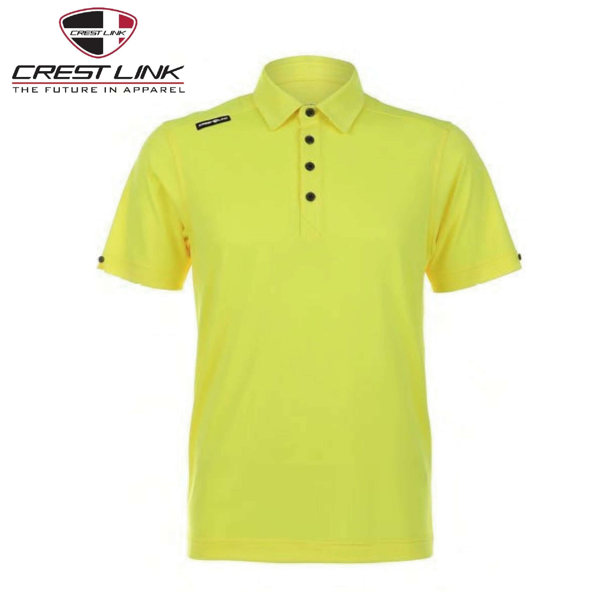 Crest Link Polo T-shirt Short Sleeve (80380766) in vibrant yellow, perfect for casual and corporate settings.