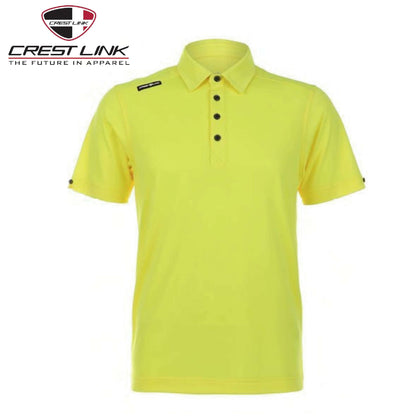 Crest Link Polo T-shirt Short Sleeve (80380766) in vibrant yellow, perfect for casual and corporate settings.