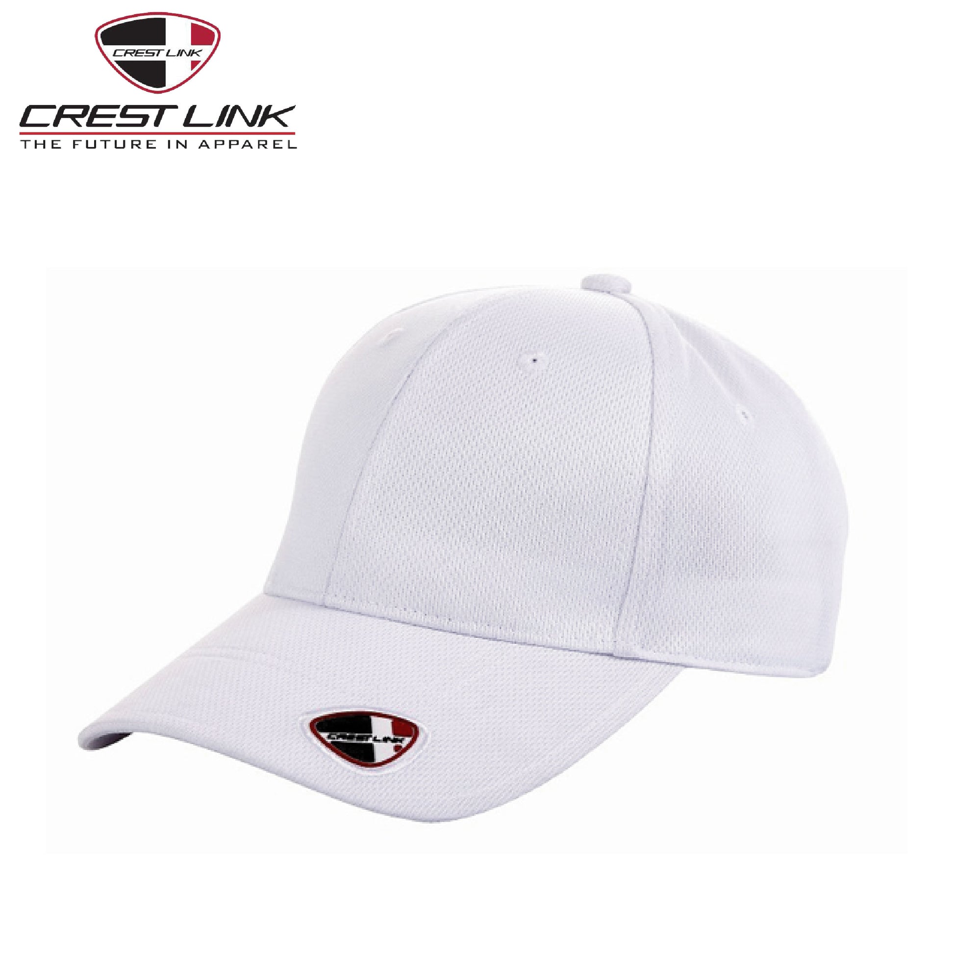 Crest Link Cap (89180596) white microfibre cap, perfect for corporate gifts and stylish headwear.