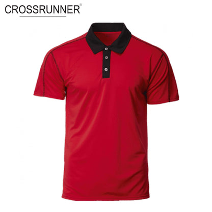 Crossrunner 1200 Contrast Piping Polo T-Shirt in red with black collar and buttons, ideal corporate gift.