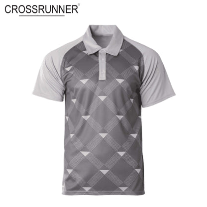 Crossrunner 2800 Sublimated Polo T-Shirt in grey with stylish sublimated design and classic raglan sleeves.