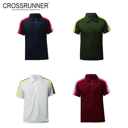 Crossrunner 1600 Waist Panel Polo T-Shirt assortment with contrast color shoulder panels.