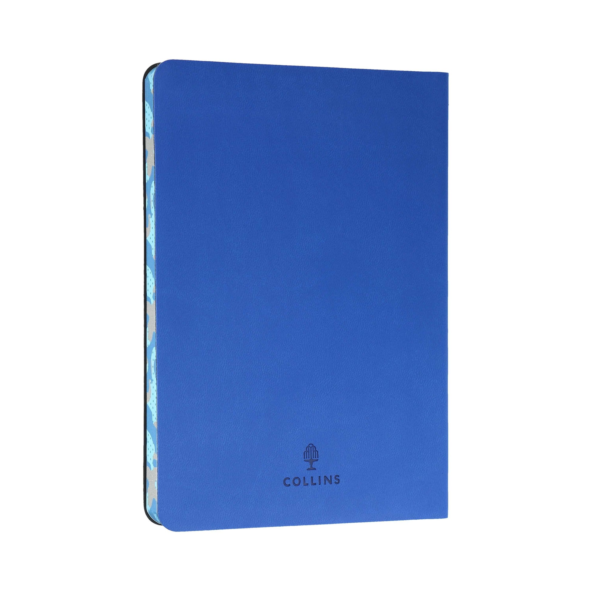 Collins Edge Camo B6 Ruled Notebook showcasing its stylish blue cover, ideal as a corporate gift for any occasion.