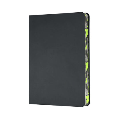 Collins Edge Camo B6 Ruled Notebook with trendy camo design and black cover, ideal for corporate gift.