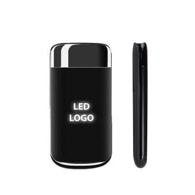 10000mAh Power Bank with LED - Compact design and LED logo for easy branding. Ideal corporate gift.