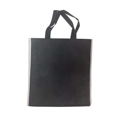 Foldable Non-Woven Bag (37.5cm x 35cm x 8.5cm) in black color, ideal for everyday use and corporate gifting.