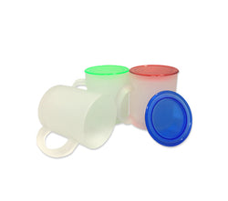 Frosted Glass Mug with Coloured Lid Corporate Gifts Singapore