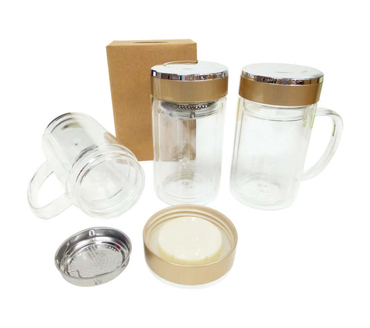 Double Wall Glass Mug with Filter Corporate Gifts Singapore