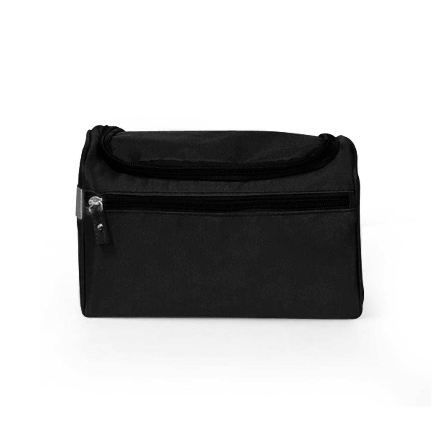 Cosmetic and Travel Pouch in black, stylish and functional for travel and beauty essentials.