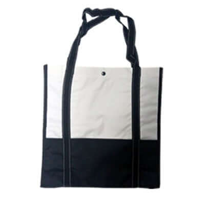 2-tone Carrier Bag in classic black and white, perfect as a corporate gift for clients or employees.