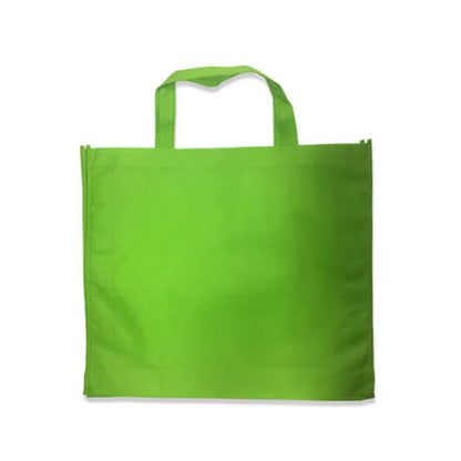 Large Non-Woven Bag (45cm x 39cm x 8cm) in vibrant lime green color for corporate gifts.