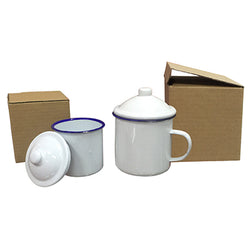 Vintage Design Enamel Mug with Cover Corporate Gifts Singapore