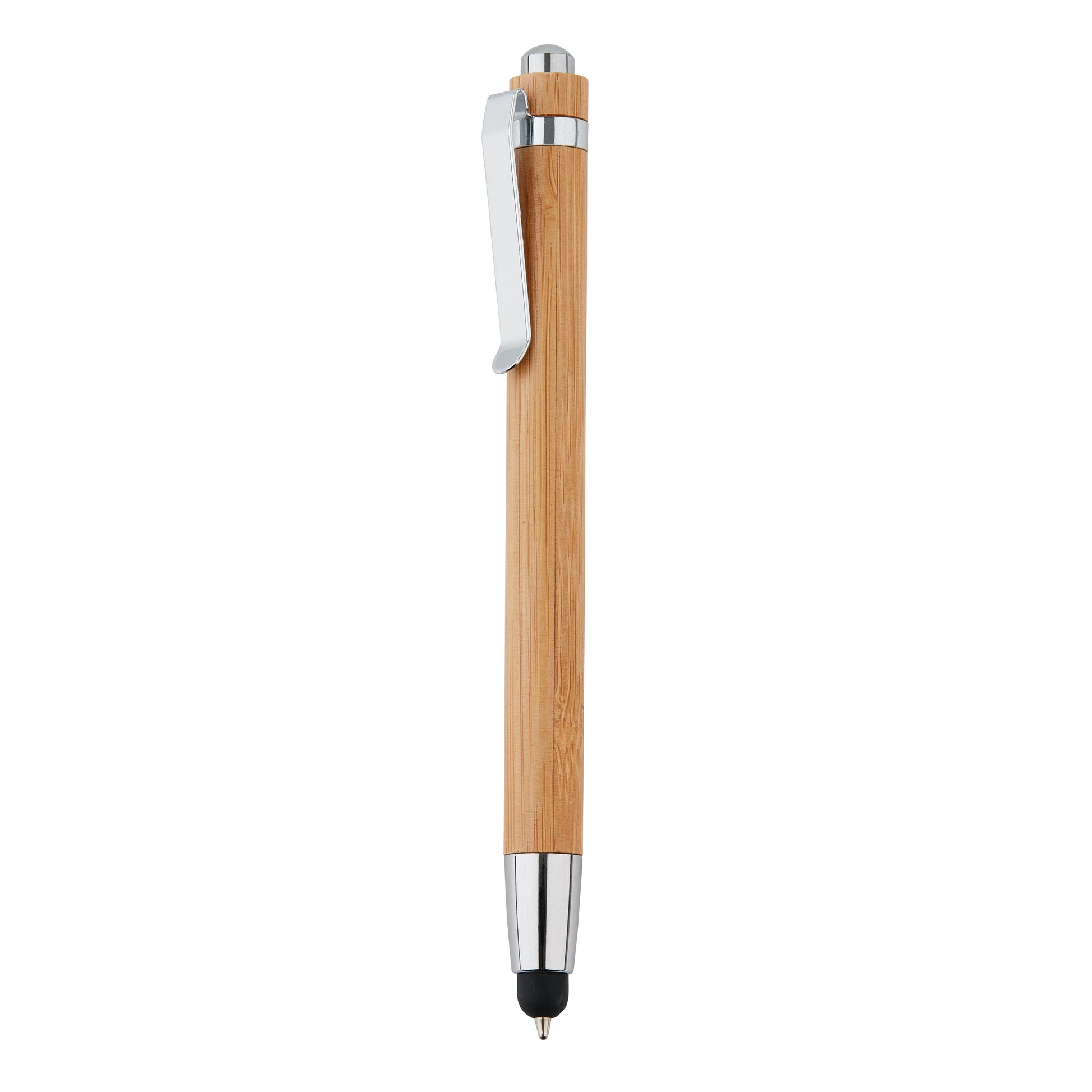 Eco Friendly Wood Ball Pen with Stylus, bamboo and stainless steel, ideal corporate gift.