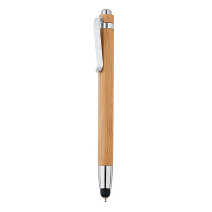 Eco Friendly Wood Ball Pen with Stylus, bamboo and stainless steel, ideal corporate gift.