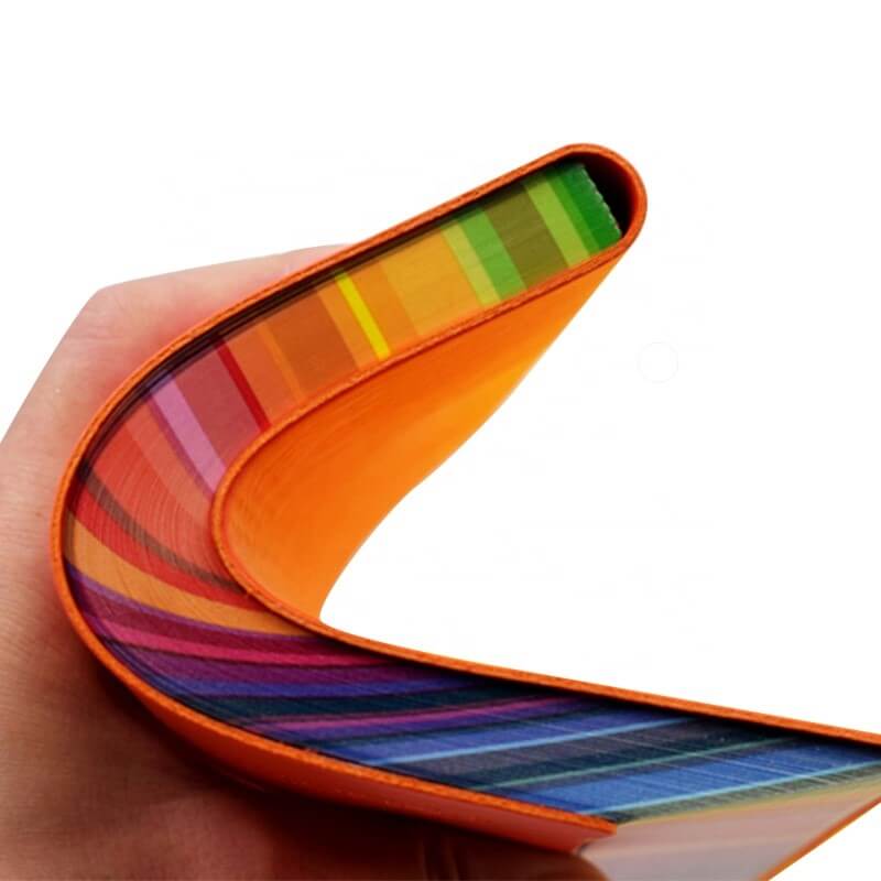 Hard Cover Leather Notebook with Rainbow Edge Corporate Gifts Singapore