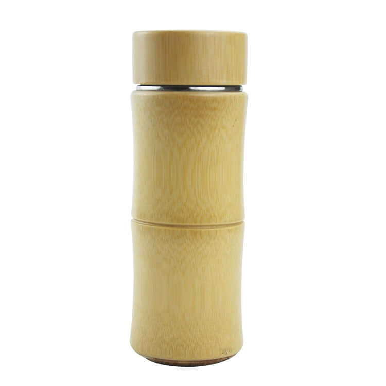450ml Eco-Friendly Bamboo Stainless Steel Flask - Stylish bamboo exterior for sustainable hydration.