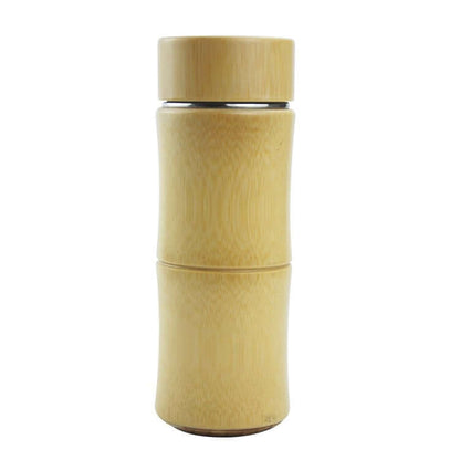 450ml Eco-Friendly Bamboo Stainless Steel Flask - Stylish bamboo exterior for sustainable hydration.