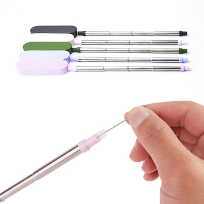 Collapsible Stainless Steel Metal Straw with Brush Corporate Gifts Singapore