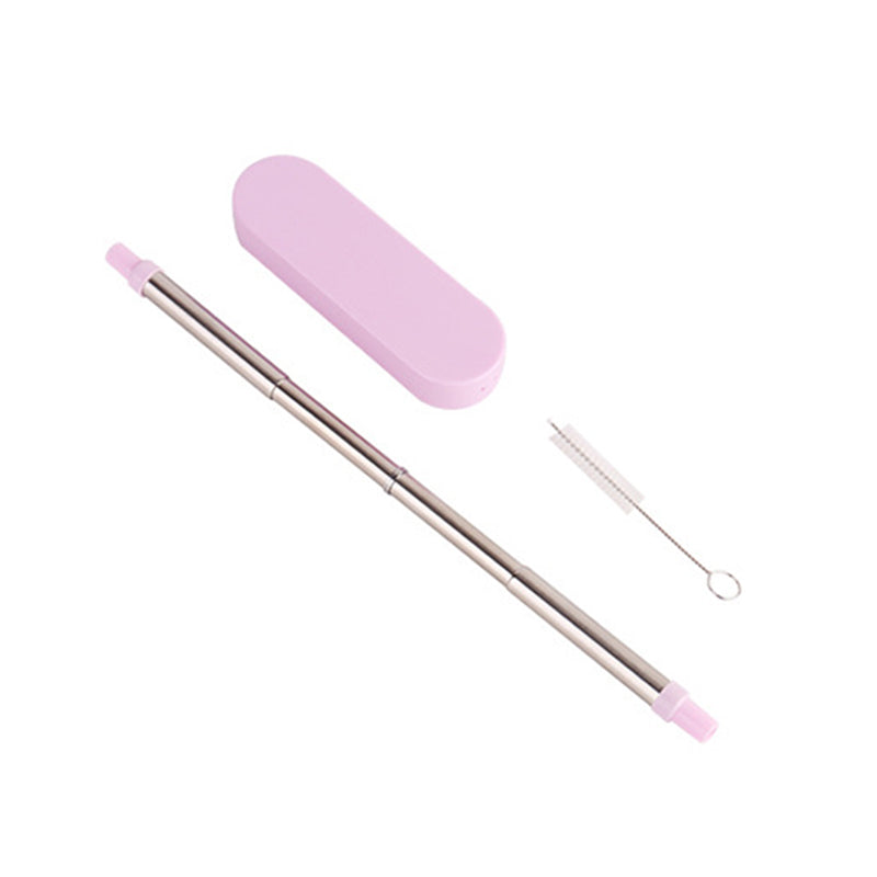 Collapsible Stainless Steel Metal Straw with Brush Corporate Gifts Singapore