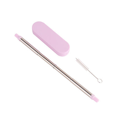 Collapsible Stainless Steel Metal Straw with Brush Corporate Gifts Singapore